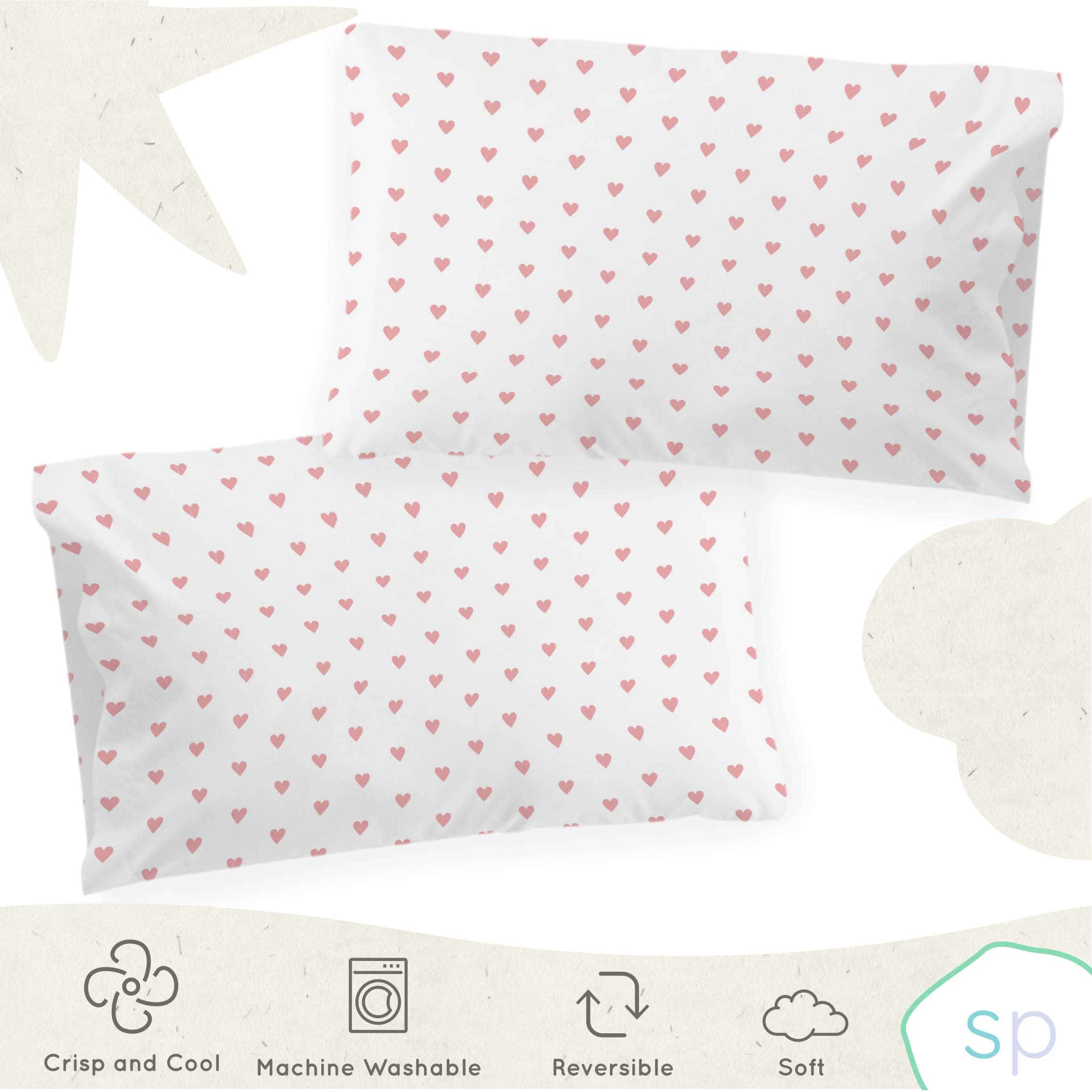 Funda de Almohada Reversible Saturday Park Pink Hearts 2 - Imagen 3