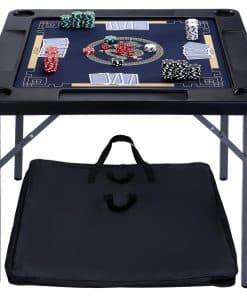 Mesa de Juego Plegable Queensell con Tapete de Doble Cara,