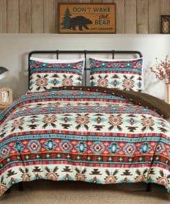 Juego de Colcha Tona 3 Piezas Motivo Geométrico Sureño