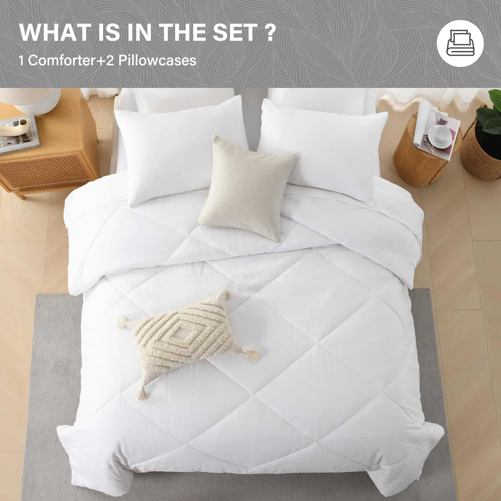 Juego de edredón Queen Size SahSahCasa - Tela frontal de - Imagen 8