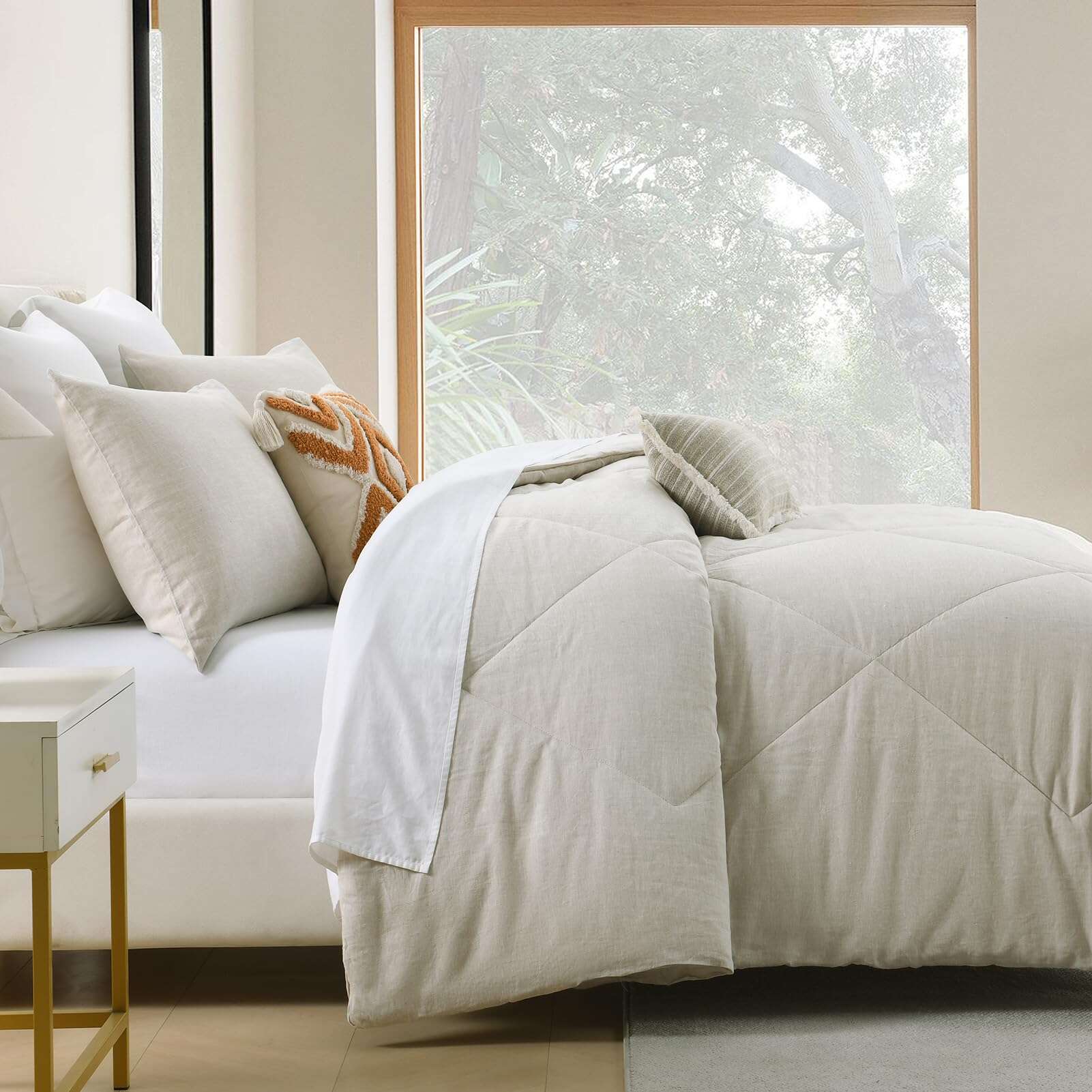 Juego de Edredón King Size SahSahCasa - -Lino