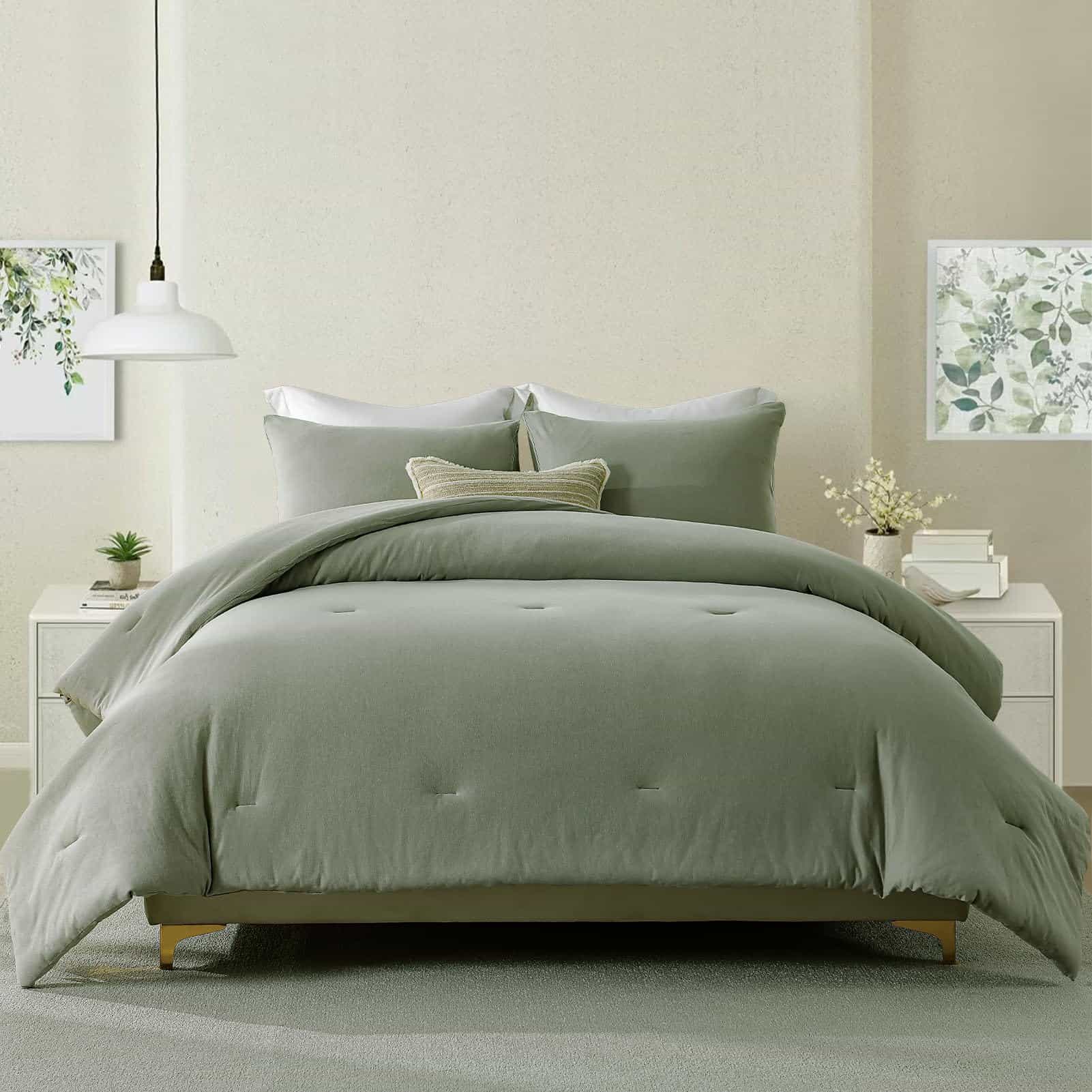 Juego de Edredón Queen Size de Algodón de Fibra Larga