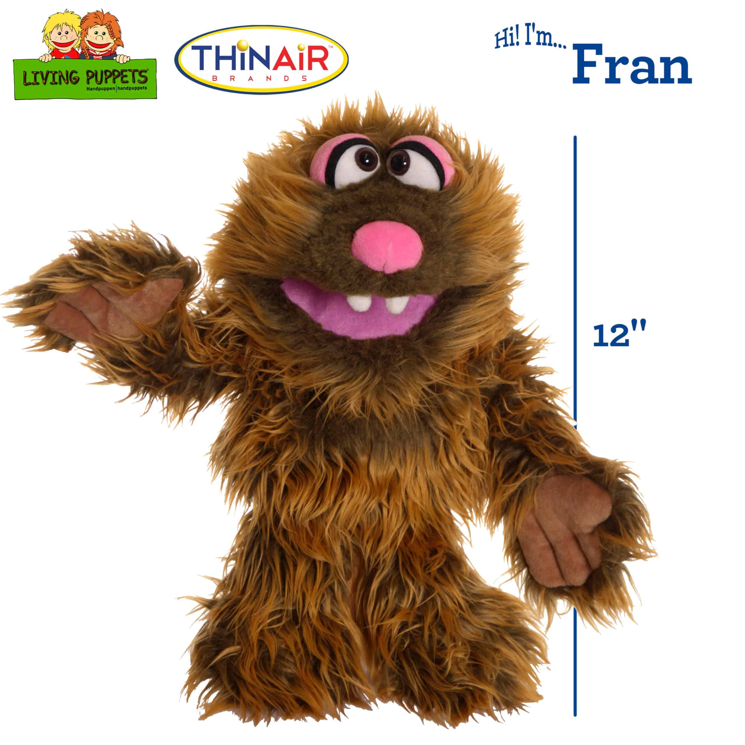 Títere de Mano de Peluche Amigable Fran, el Monstruo Marrón - Imagen 3