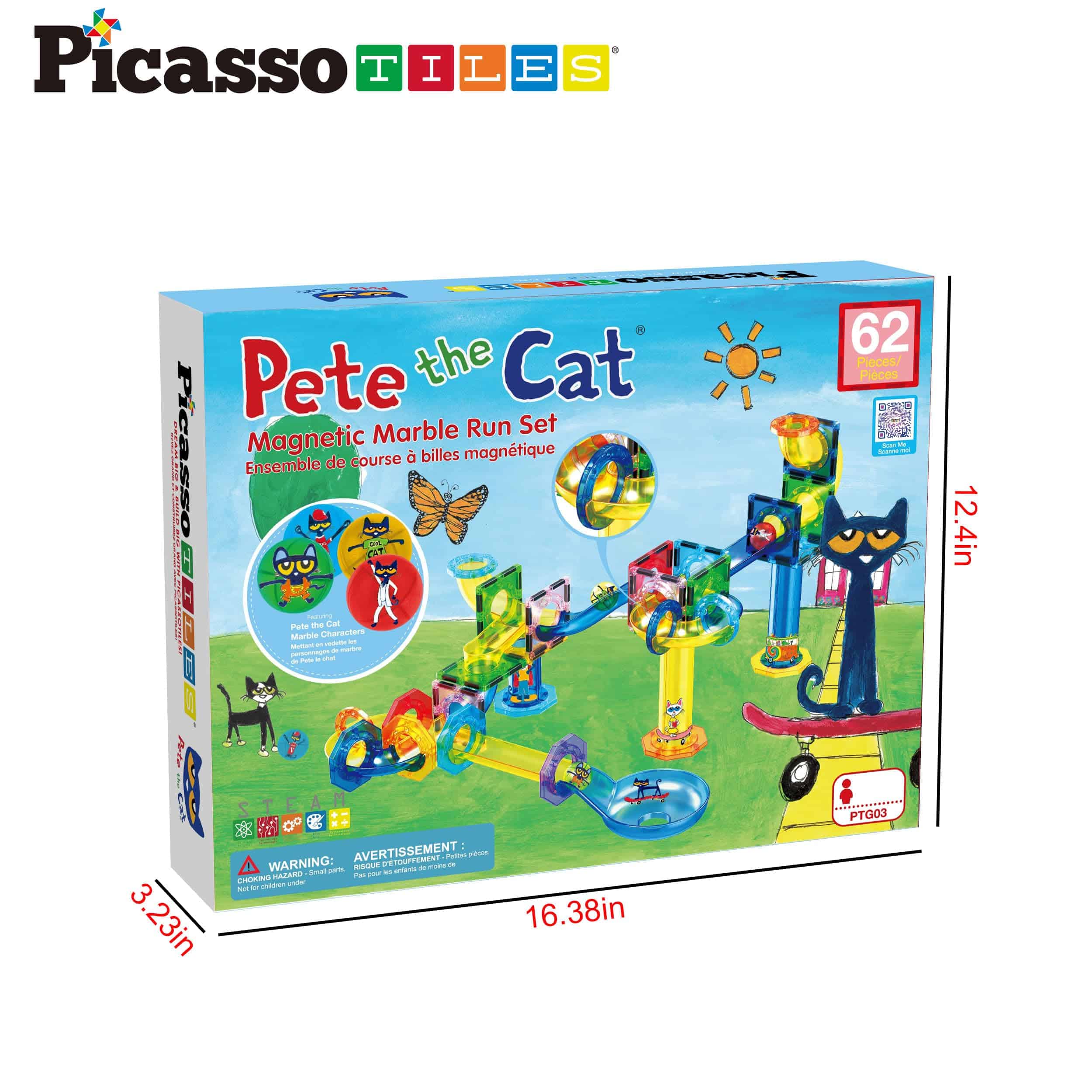 PicassoTiles 62 Piezas Carrera de Canicas Magnéticas Pete - Imagen 8
