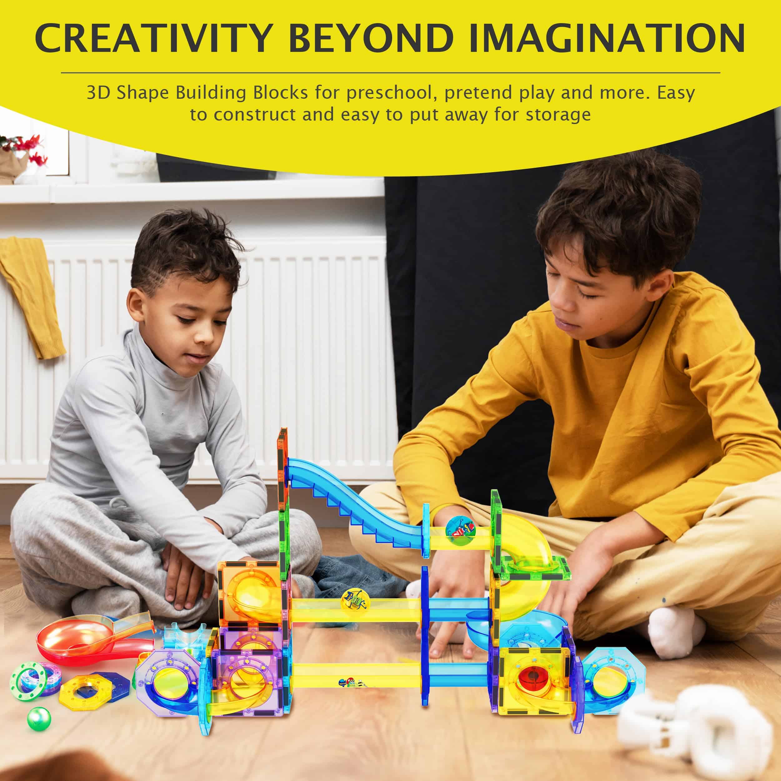 PicassoTiles 62 Piezas Carrera de Canicas Magnéticas Pete - Imagen 6