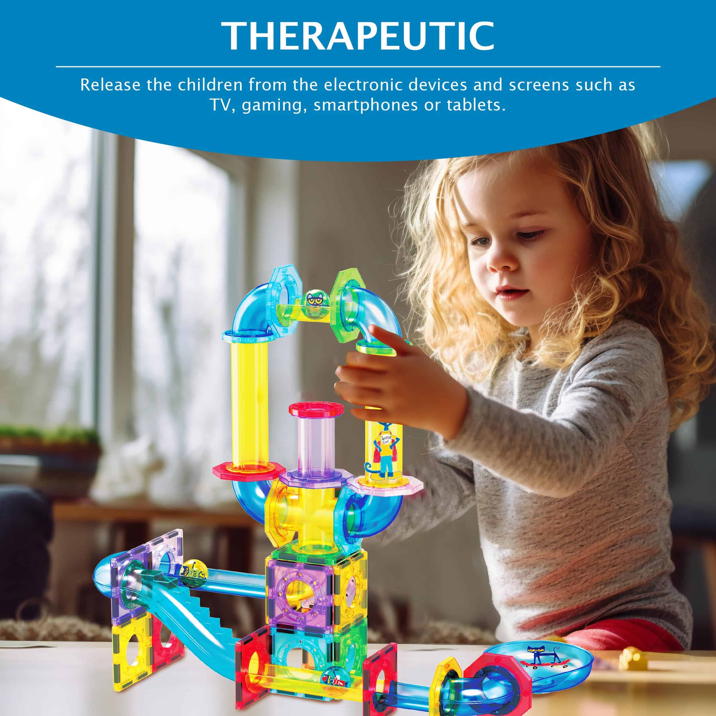 PicassoTiles 62 Piezas Carrera de Canicas Magnéticas Pete - Imagen 3