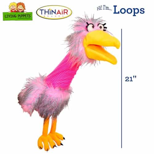 Títere de Mano de Ave Rosa de Felpa de 21 Pulgadas Living - Imagen 3