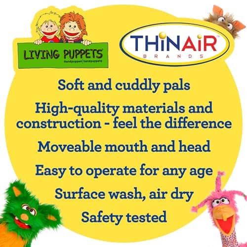 Títere de Mano de Ave Rosa de Felpa de 21 Pulgadas Living - Imagen 5