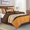 Juego de Ropa de Cama Chezmoi Collection -Naranja Marrón Geo