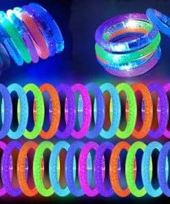 60 Pcs Pulseras luminosas Bracelet, 6 colores Pulseras LED