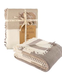 Manta de Muselina DREAMY RIKKA Tamaño Queen -Dove Beige