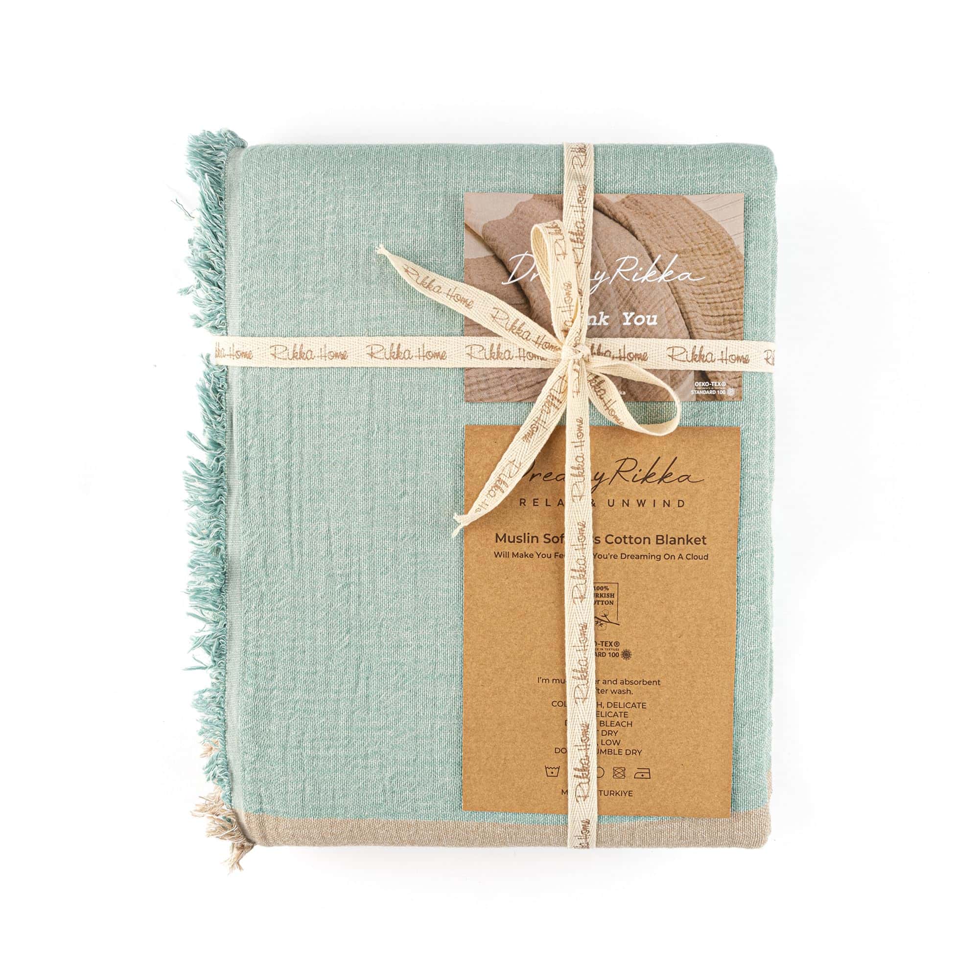 Manta de Muselina DREAMY RIKKA Tamaño Queen -Ocean Beige - Imagen 5