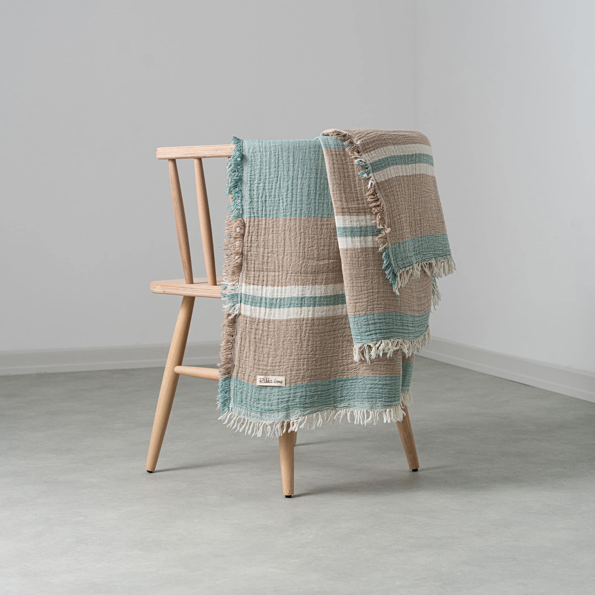 Manta de Muselina DREAMY RIKKA Tamaño Queen -Ocean Beige - Imagen 4