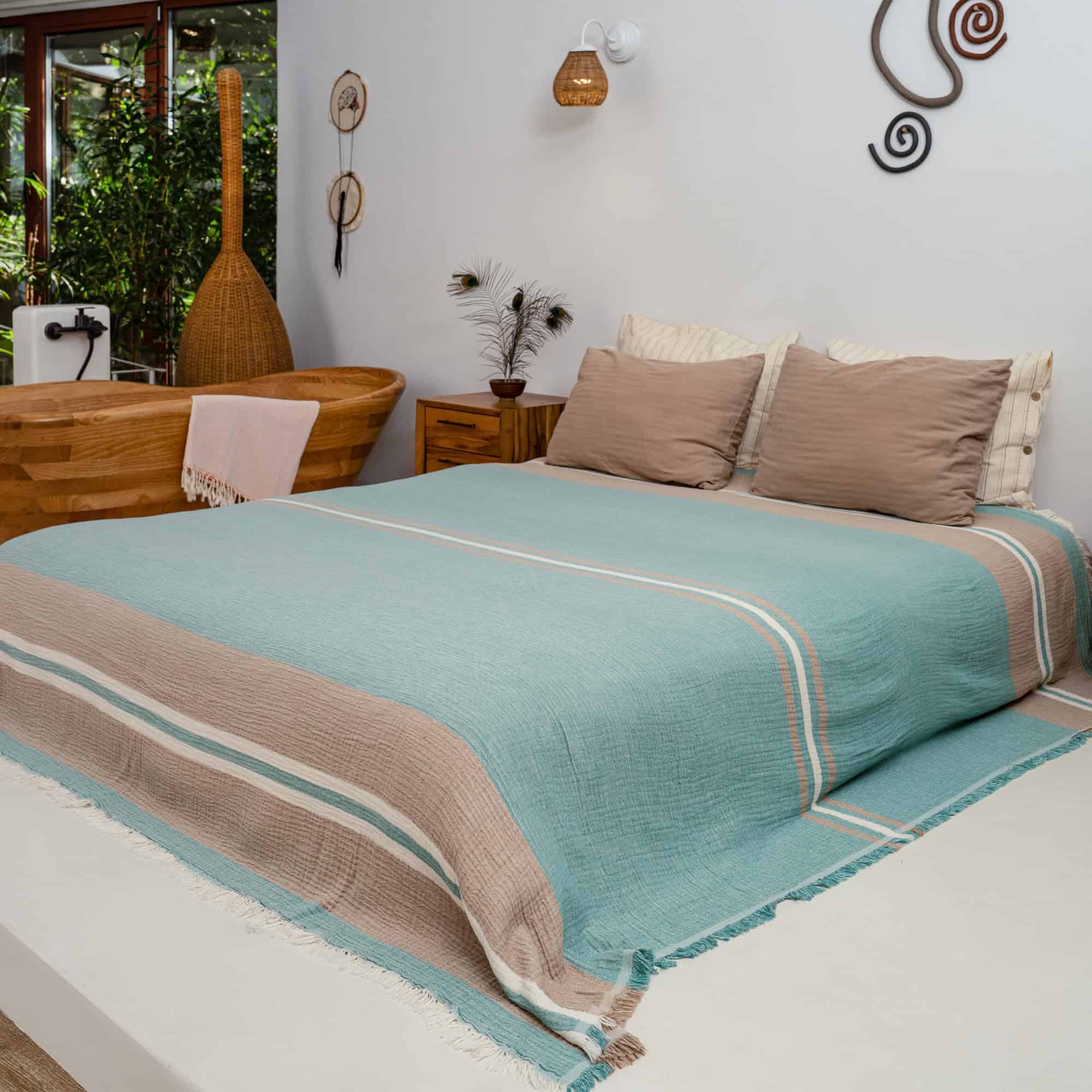 Manta de Muselina DREAMY RIKKA Tamaño Queen -Ocean Beige - Imagen 3