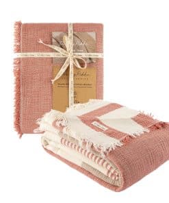 Manta de muselina DREAMY RIKKA tamaño Queen -Coral atardecer