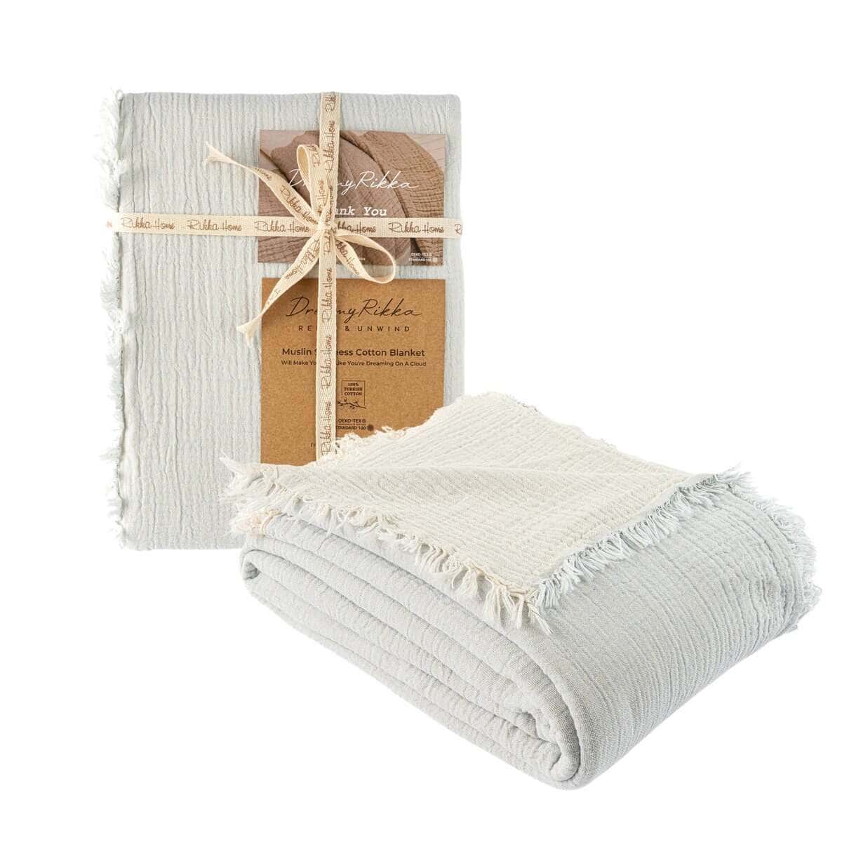 Manta de Muselina DREAMY RIKKA Grande Tamaño Queen 89"x95"