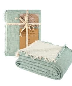 Manta de Muselina DREAMY RIKKA Tamaño Grande -Verde Aguamari