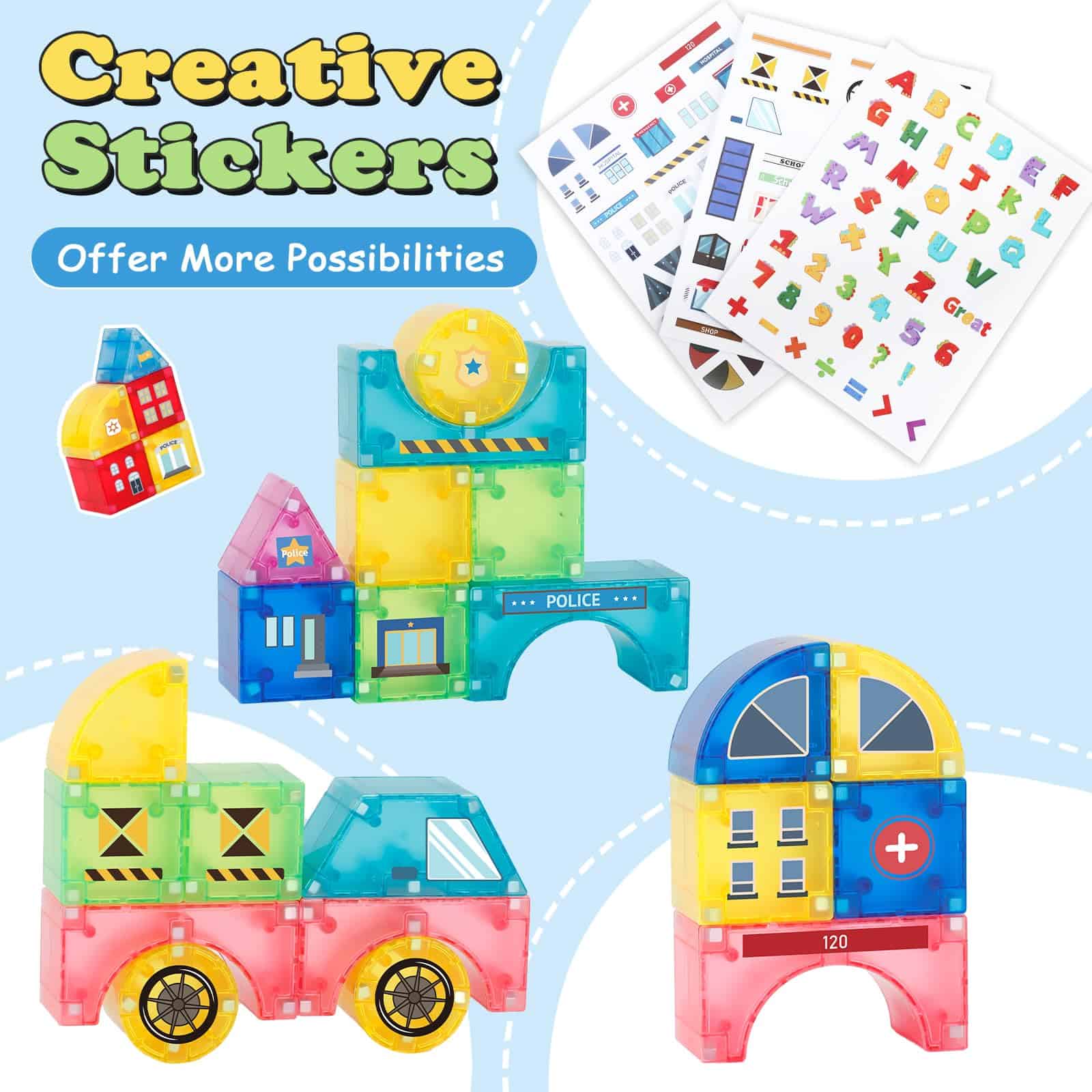 67 PCS Bloques Magnéticos para Niños, Conjunto de Bloques - Imagen 5