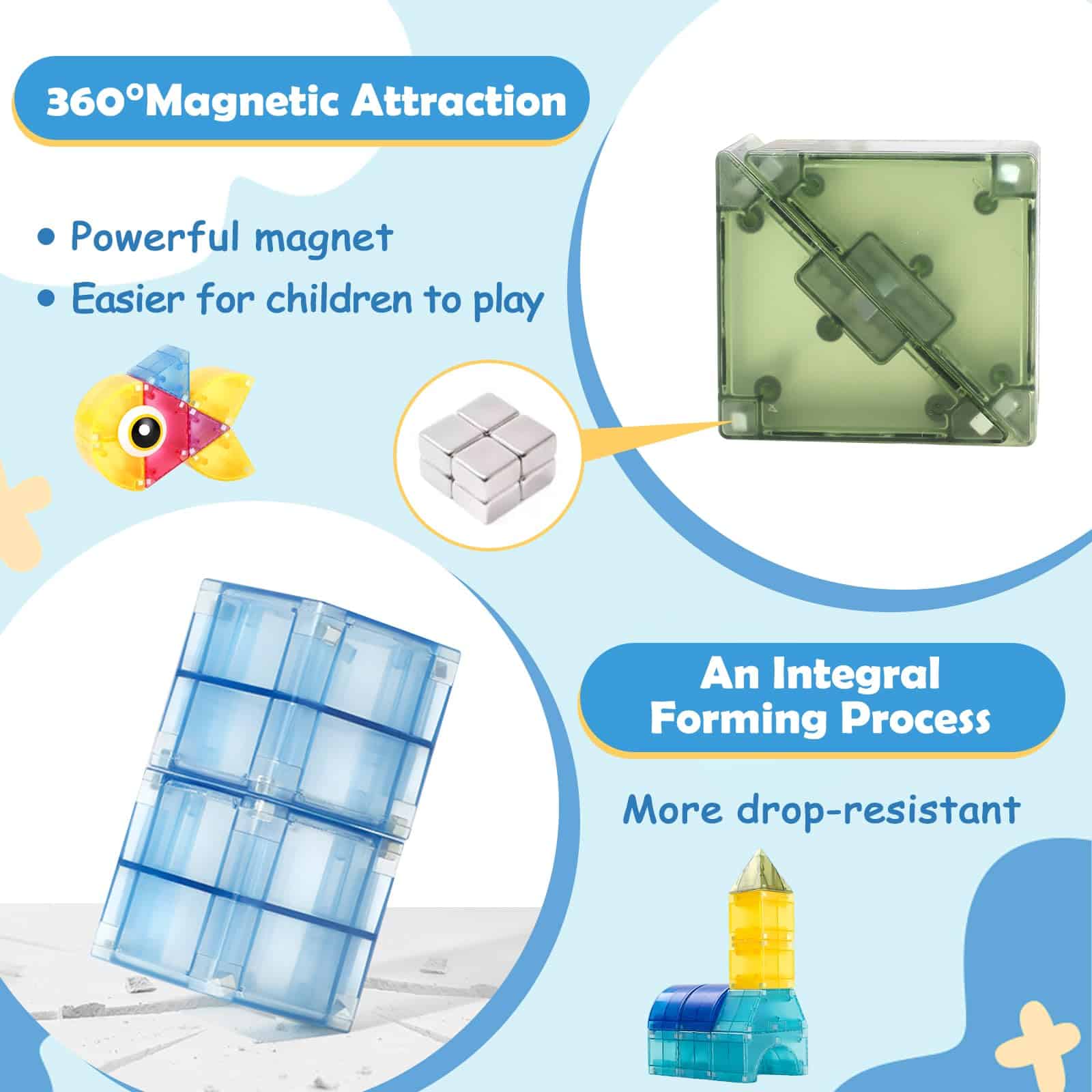 67 PCS Bloques Magnéticos para Niños, Conjunto de Bloques - Imagen 6