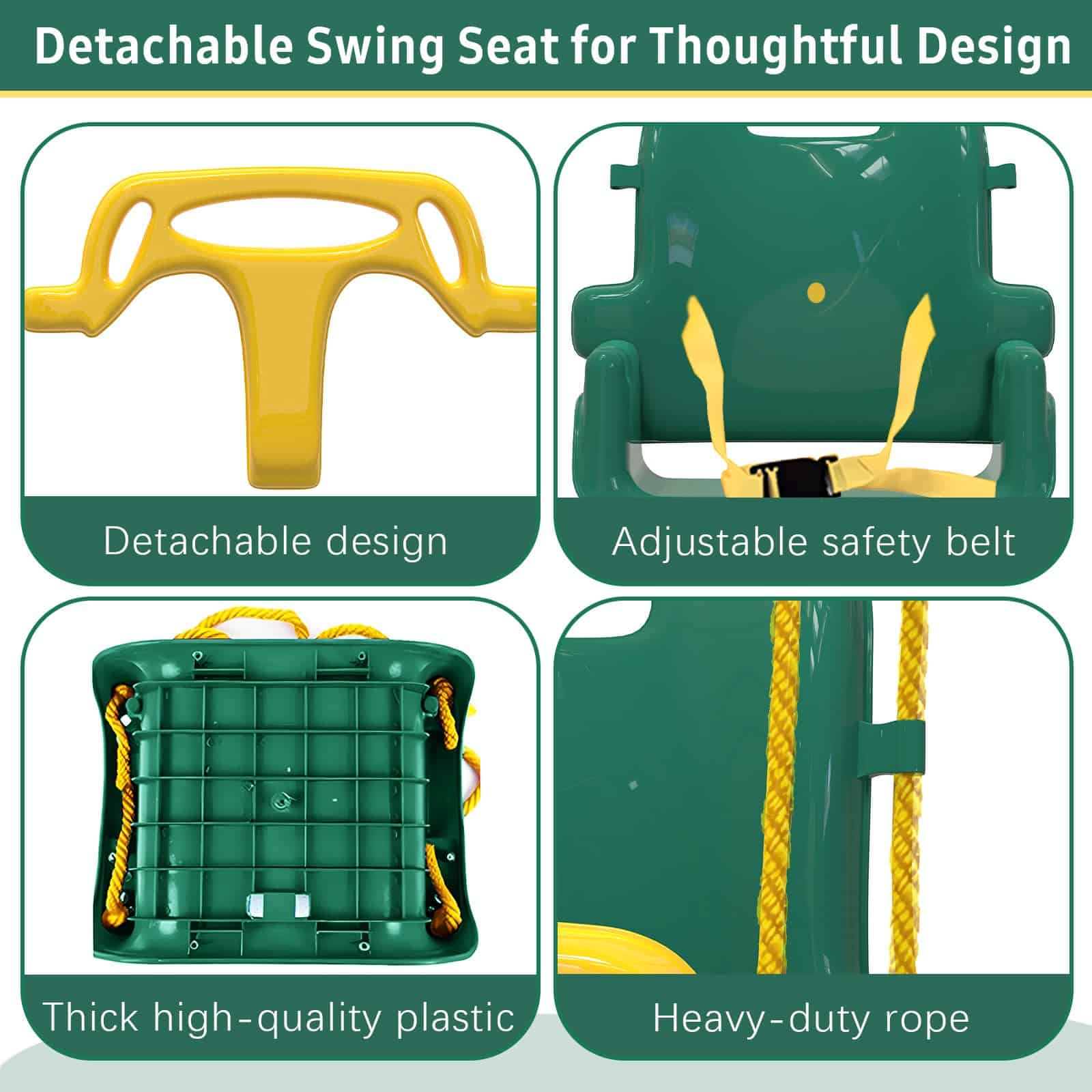 Columpio multifuncional para niños con 4 -Verde - Imagen 5