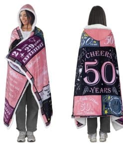 Regalos de Cumpleaños 50 para Ella Él, Manta con Capucha