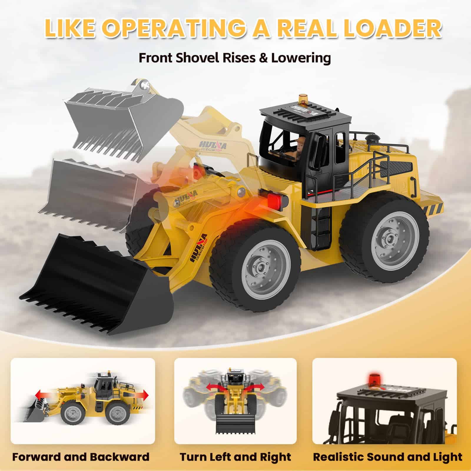 HZQ RC Bulldozer Toy Vehículo de Construcción RC Bulldozer - Imagen 3