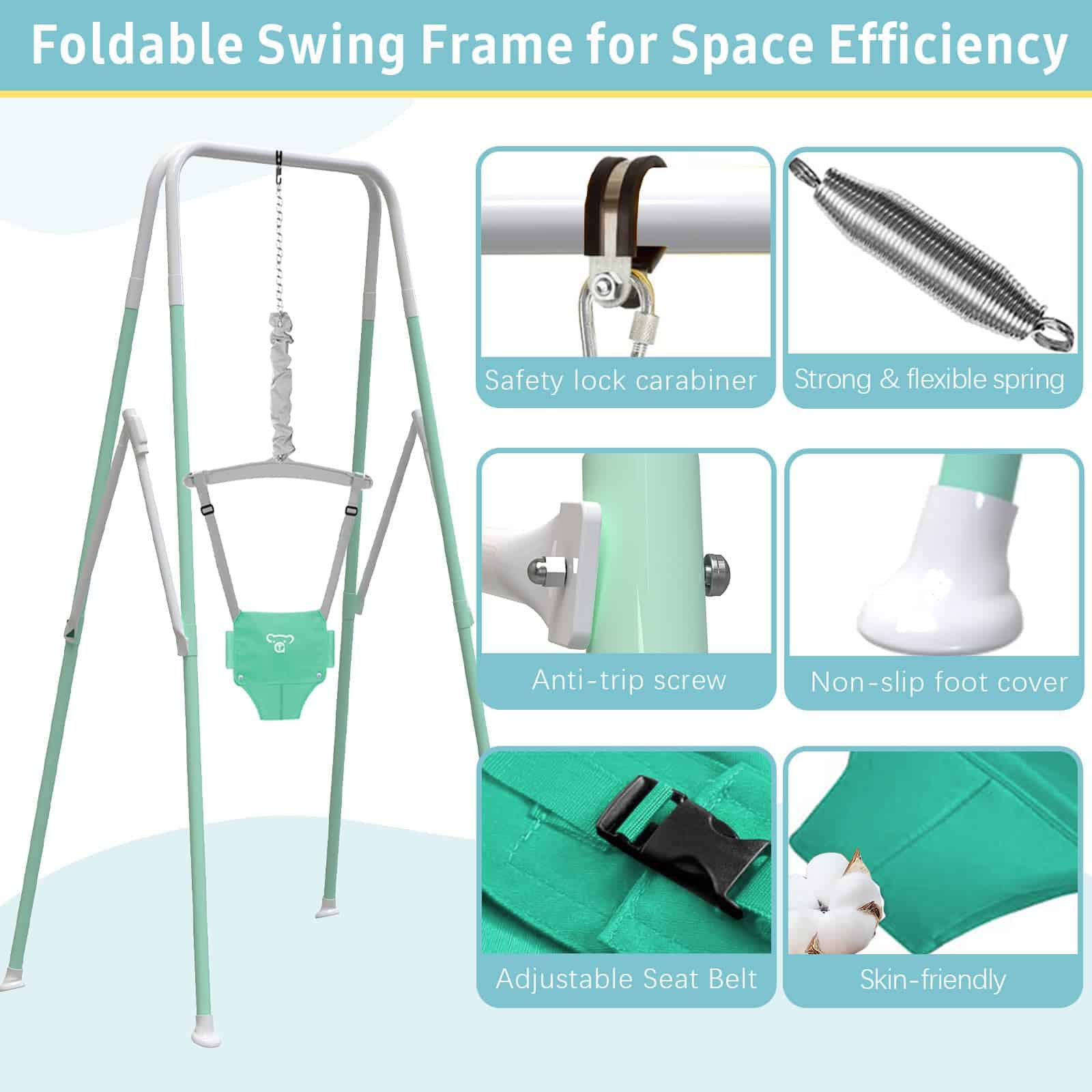 Columpio 2 en 1 para Bebés y Saltador Infantil, Saltador - Imagen 5