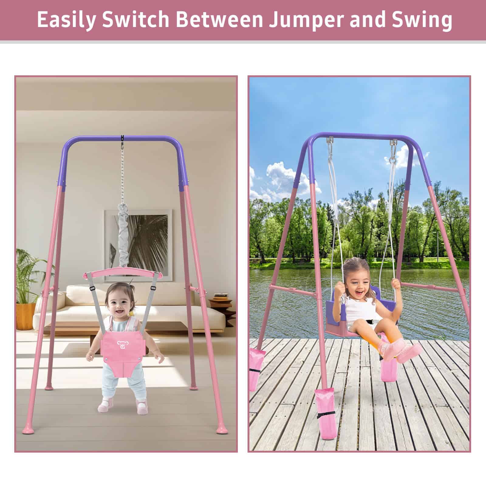 2 en 1 Columpio para Niños Pequeños y Jumper para Bebés, - Imagen 8