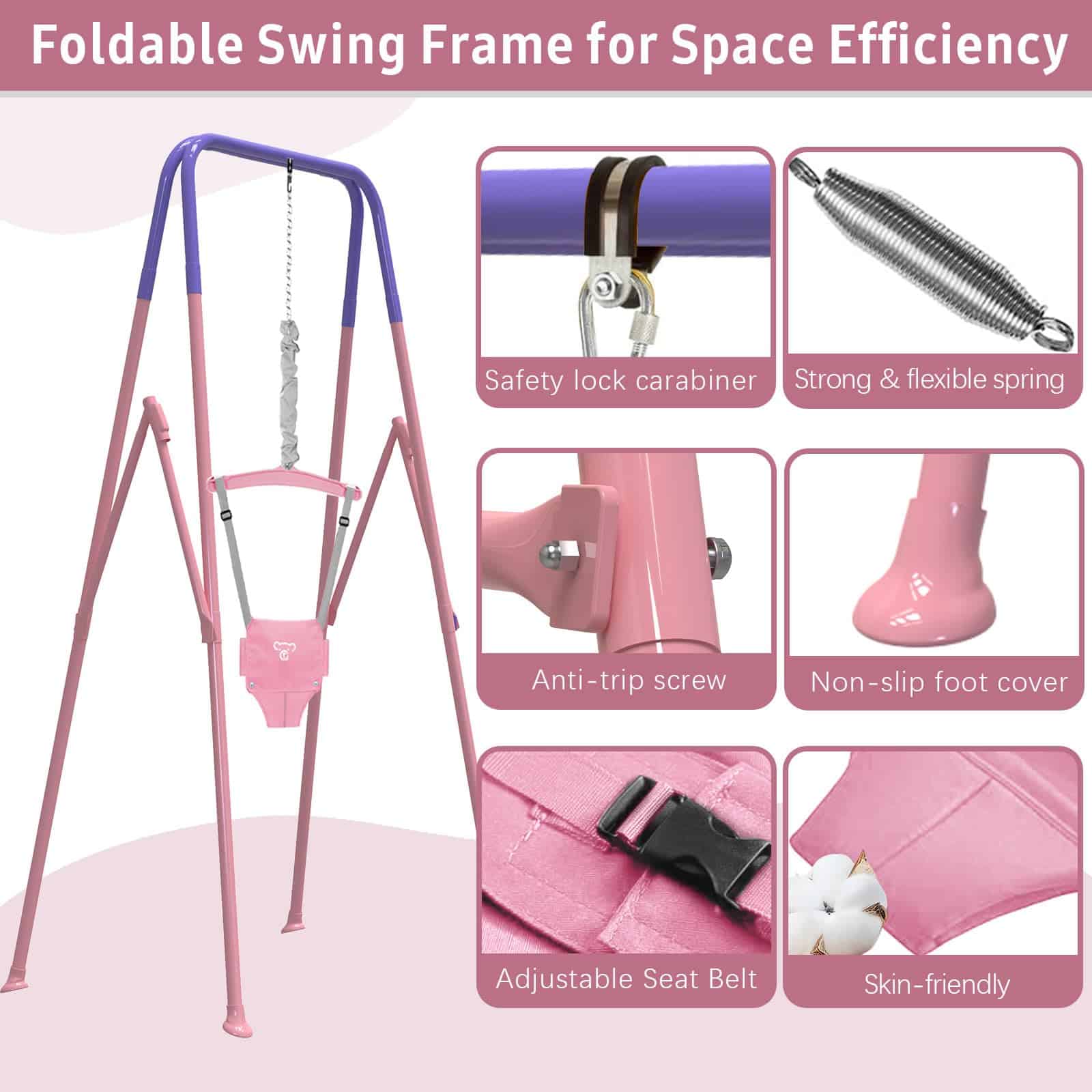 2 en 1 Columpio para Niños Pequeños y Jumper para Bebés, - Imagen 7