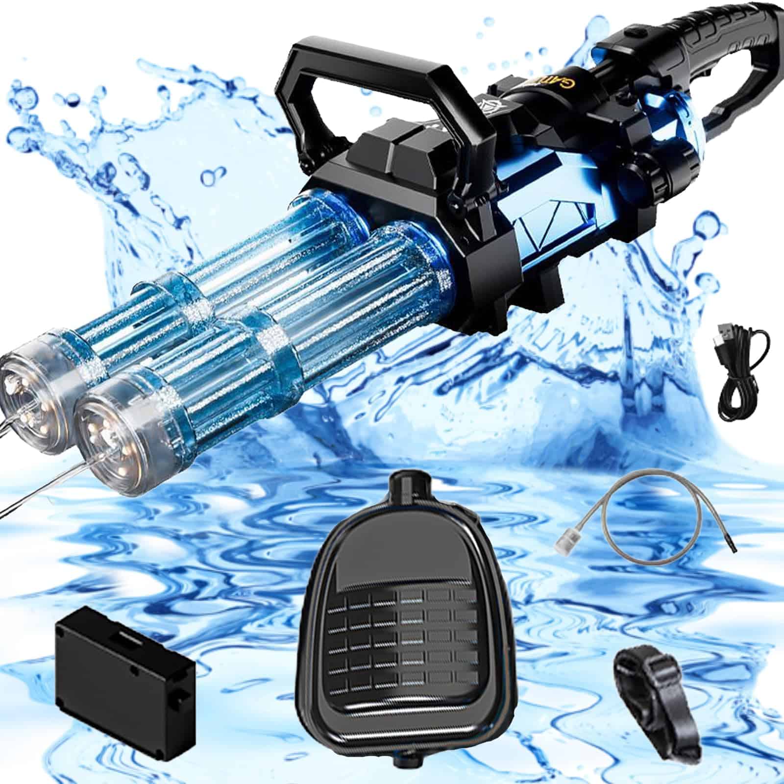 Pistola de Agua Eléctrica de Doble Cañón Gatling, Puede