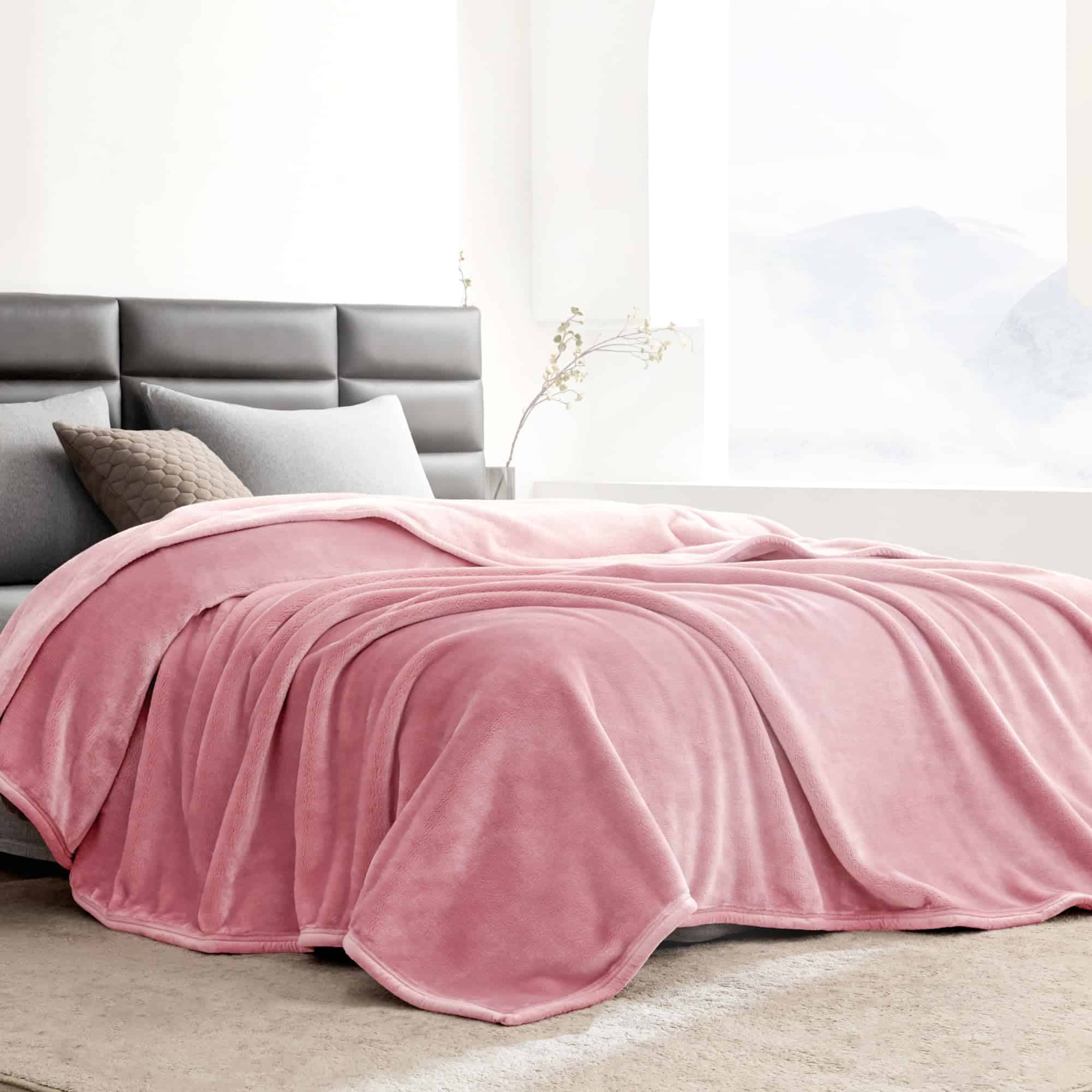 Manta Extra Gruesa de Felpa Mellowdy (Rosa Caramelo, 90x90) - Imagen 6