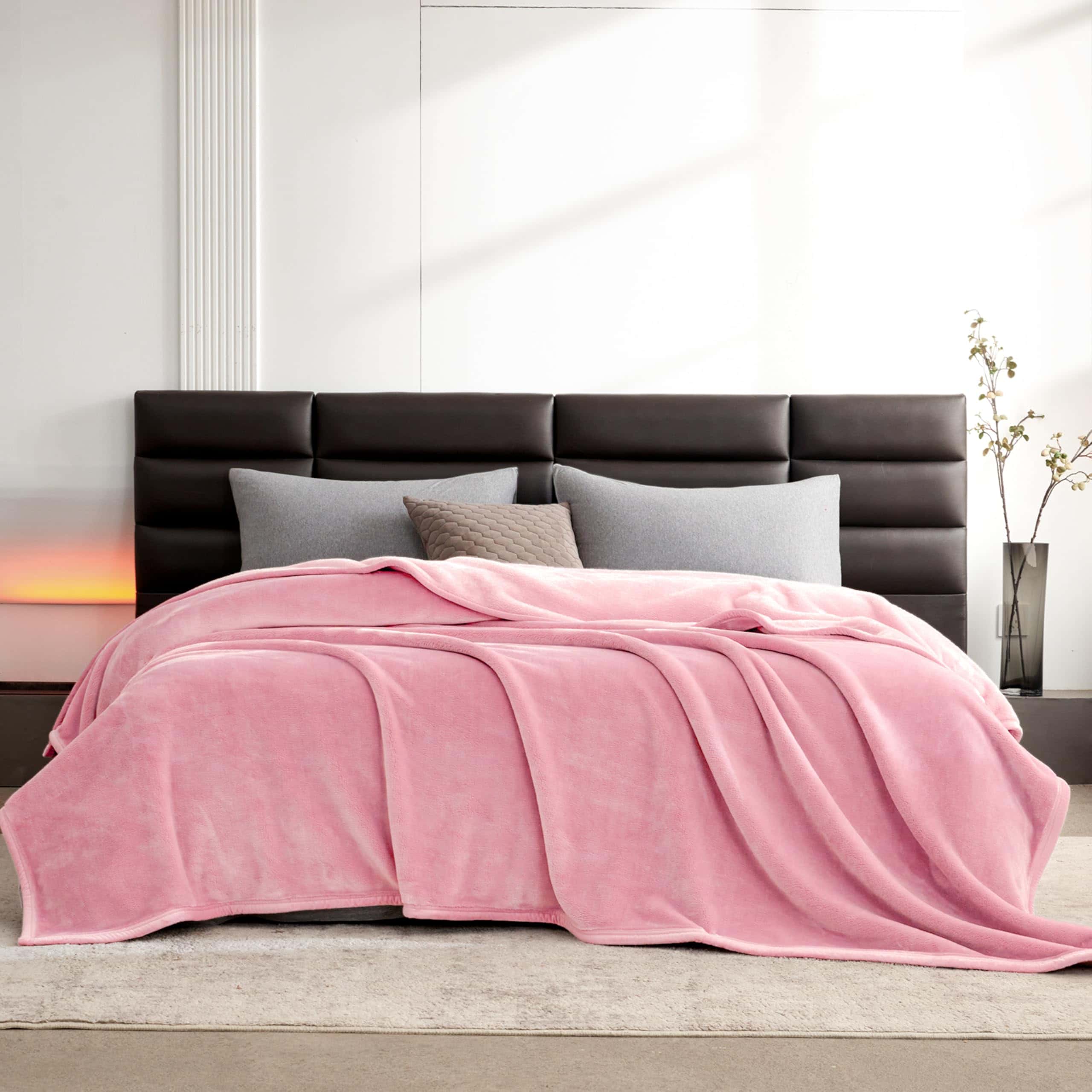 Manta Extra Gruesa de Felpa Mellowdy (Rosa Caramelo, 90x90) - Imagen 7