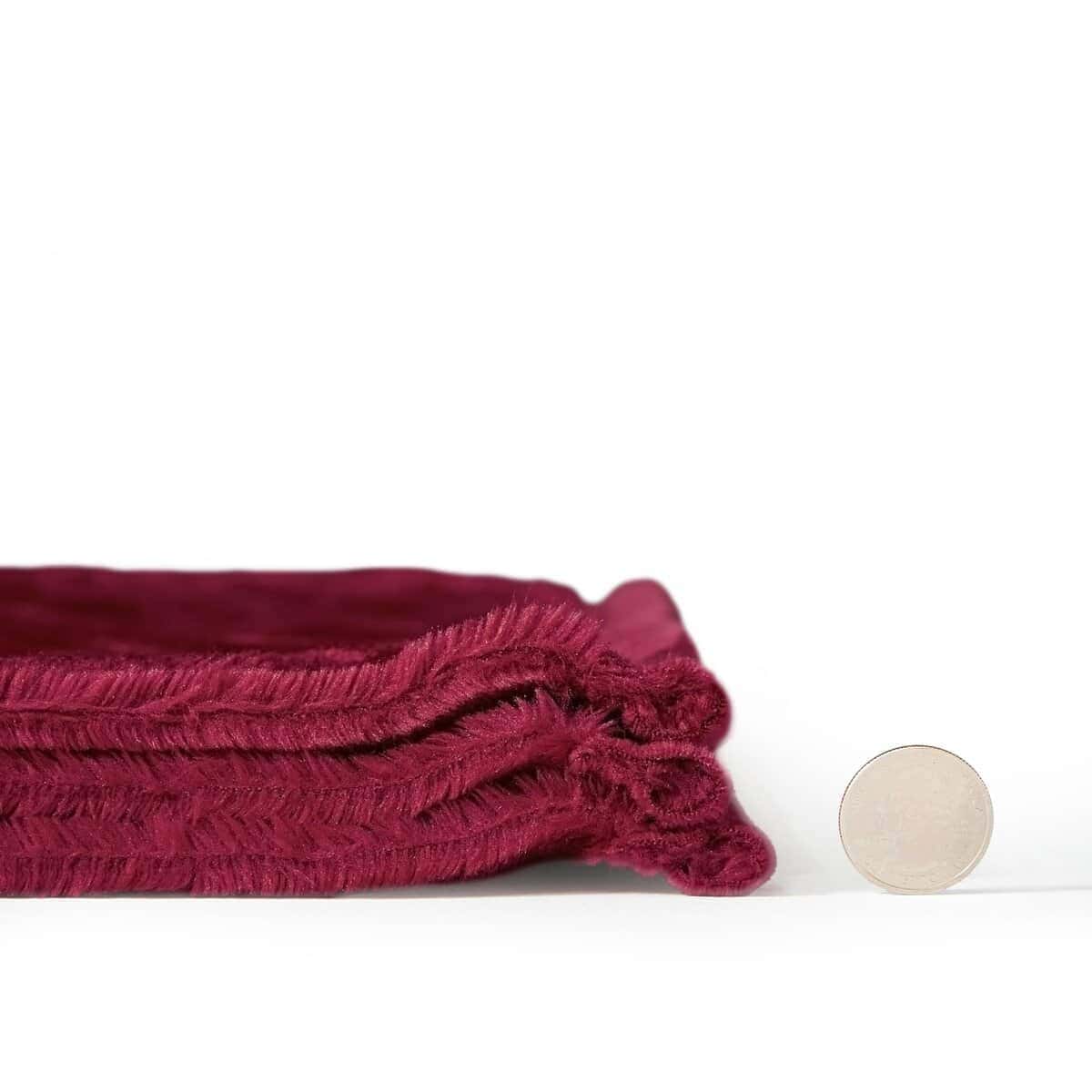 Manta de Franela Mellowdy Extra Gruesa y Acogedora (Rojo - Imagen 3