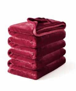 Manta de Franela Mellowdy Extra Gruesa y Acogedora (Rojo