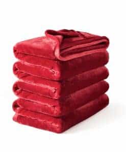 Manta de Franela Gruesa Extra Mellowdy (Rojo Rumba, 90x90)