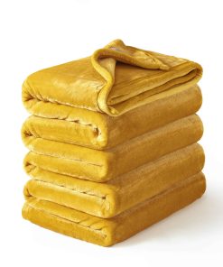 Manta de Franela Gruesa Mellowdy Extra Plush (Mostaza