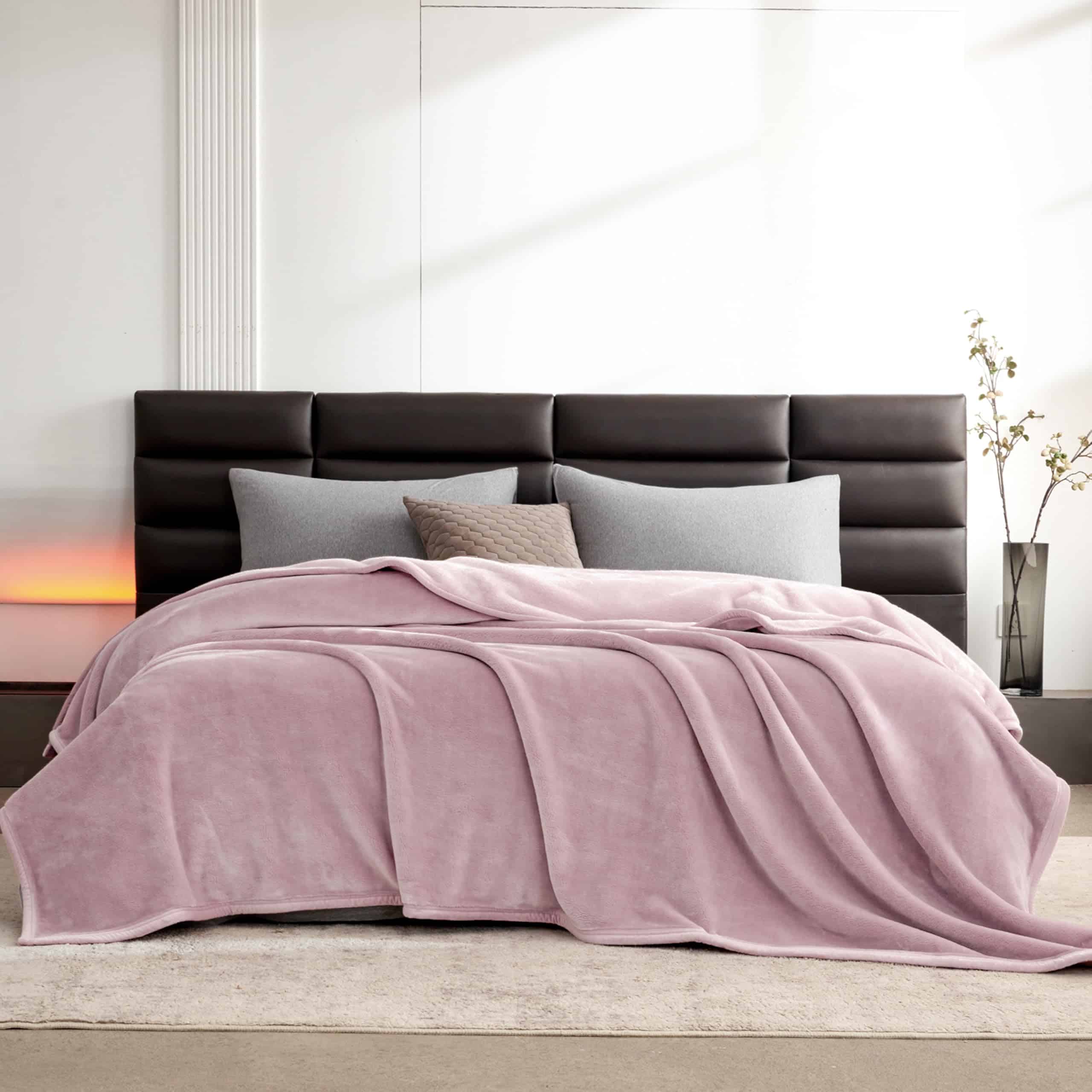 Manta de Franela Gruesa Extra Esponjosa Mellowdy (Rosa - Imagen 7