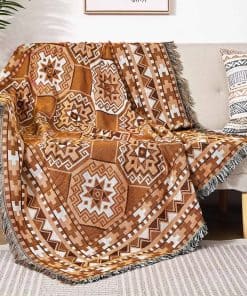 Manta de lana bohemia para sofá y cama - Decoración