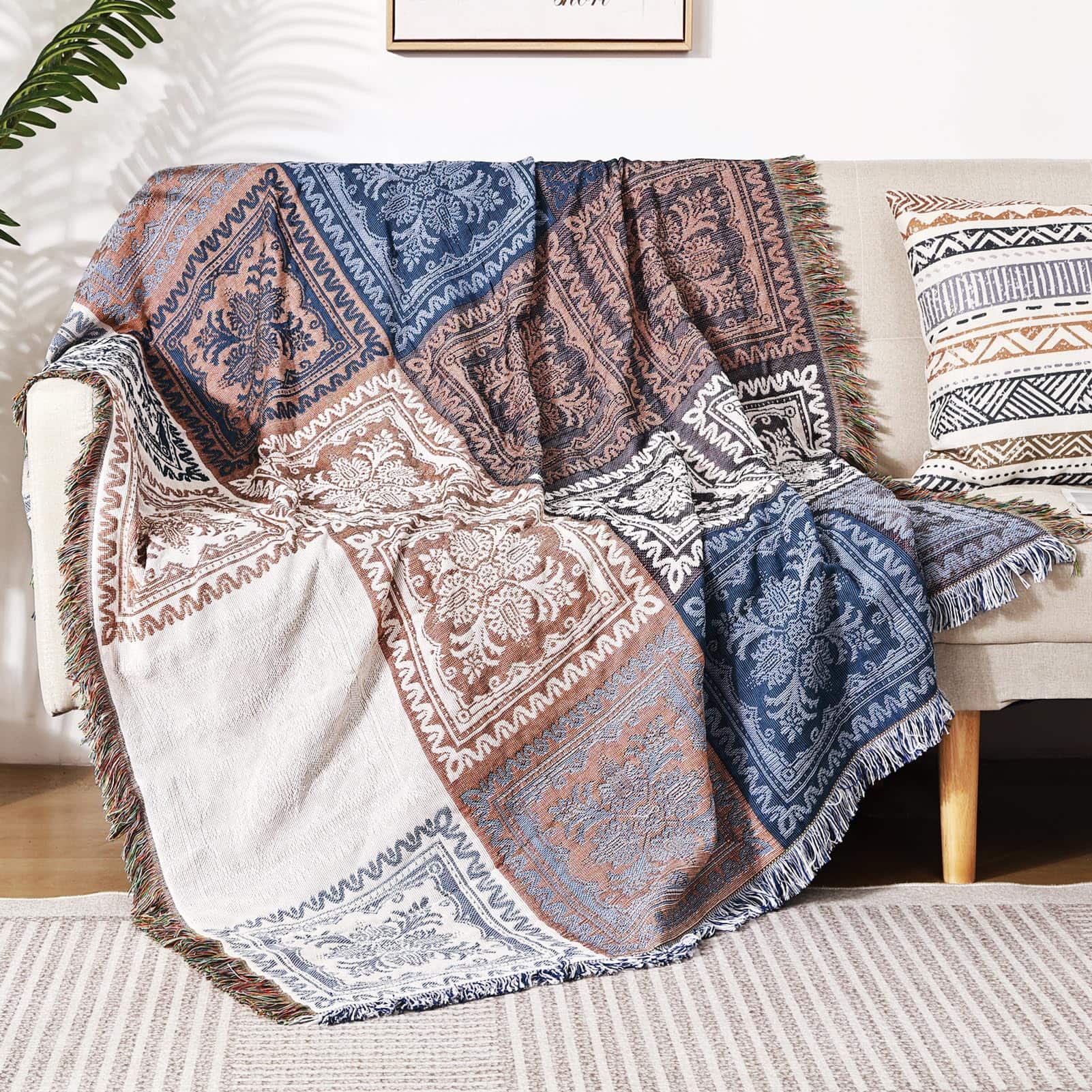 Manta de diseño bohemio para sofá y cama - Decoración