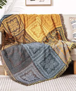 Manta de lana de Boho para sofá, manta para cama -