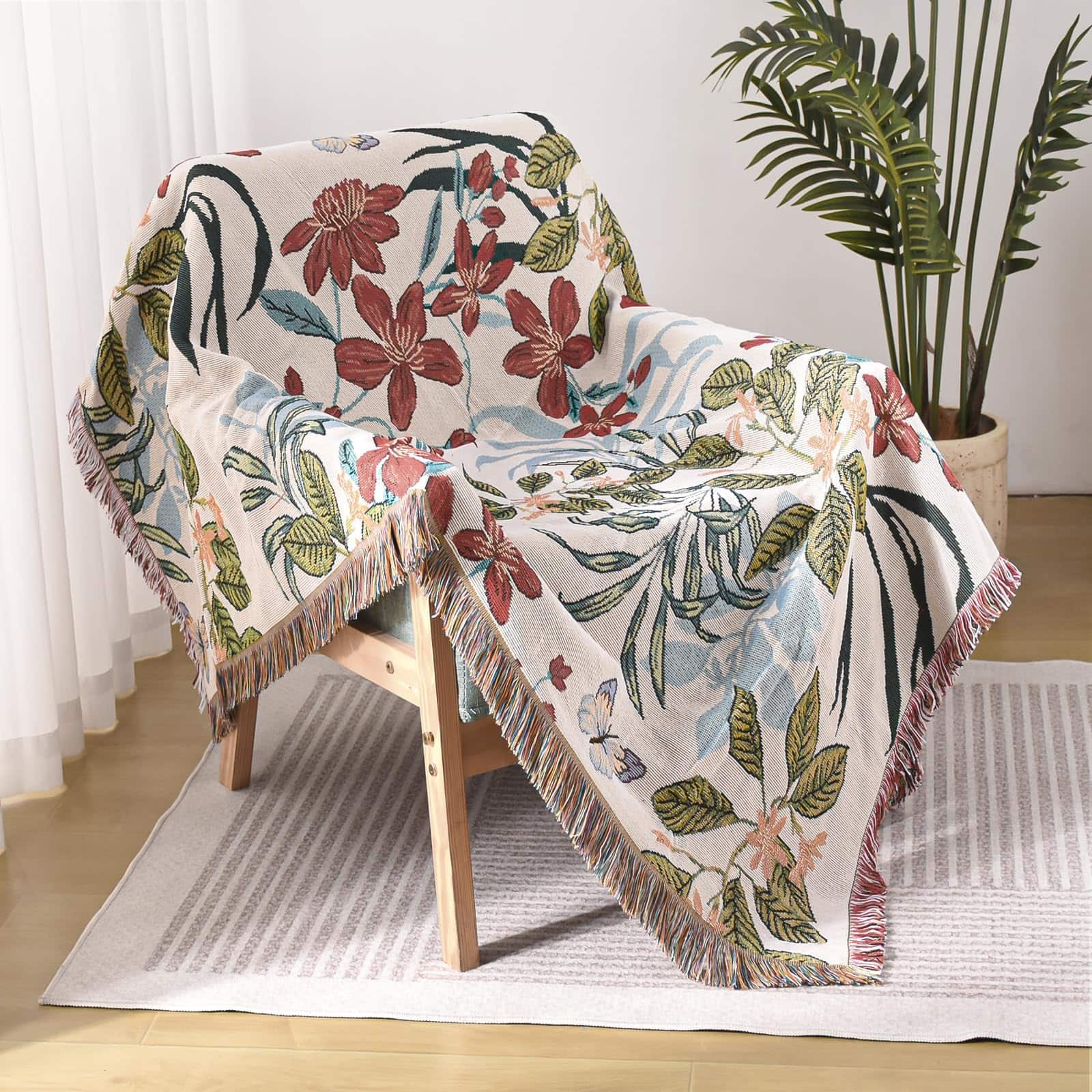 Manta de Tiro con Estampado de Ksriylm para Sofá, Manta de