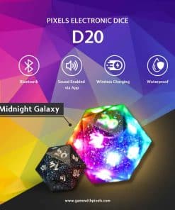 Dados Electrónicos Pixels - D20 (Galaxia de Medianoche)