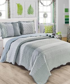 Juego de Edredón con Ondas en Tamaño King de 3 Piezas 120