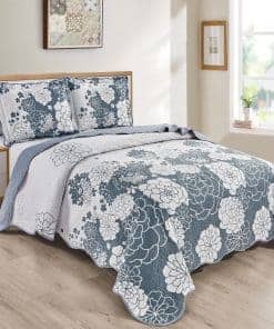 Juego de Colcha Queen Size Ondulado Oversized de 3 Piezas