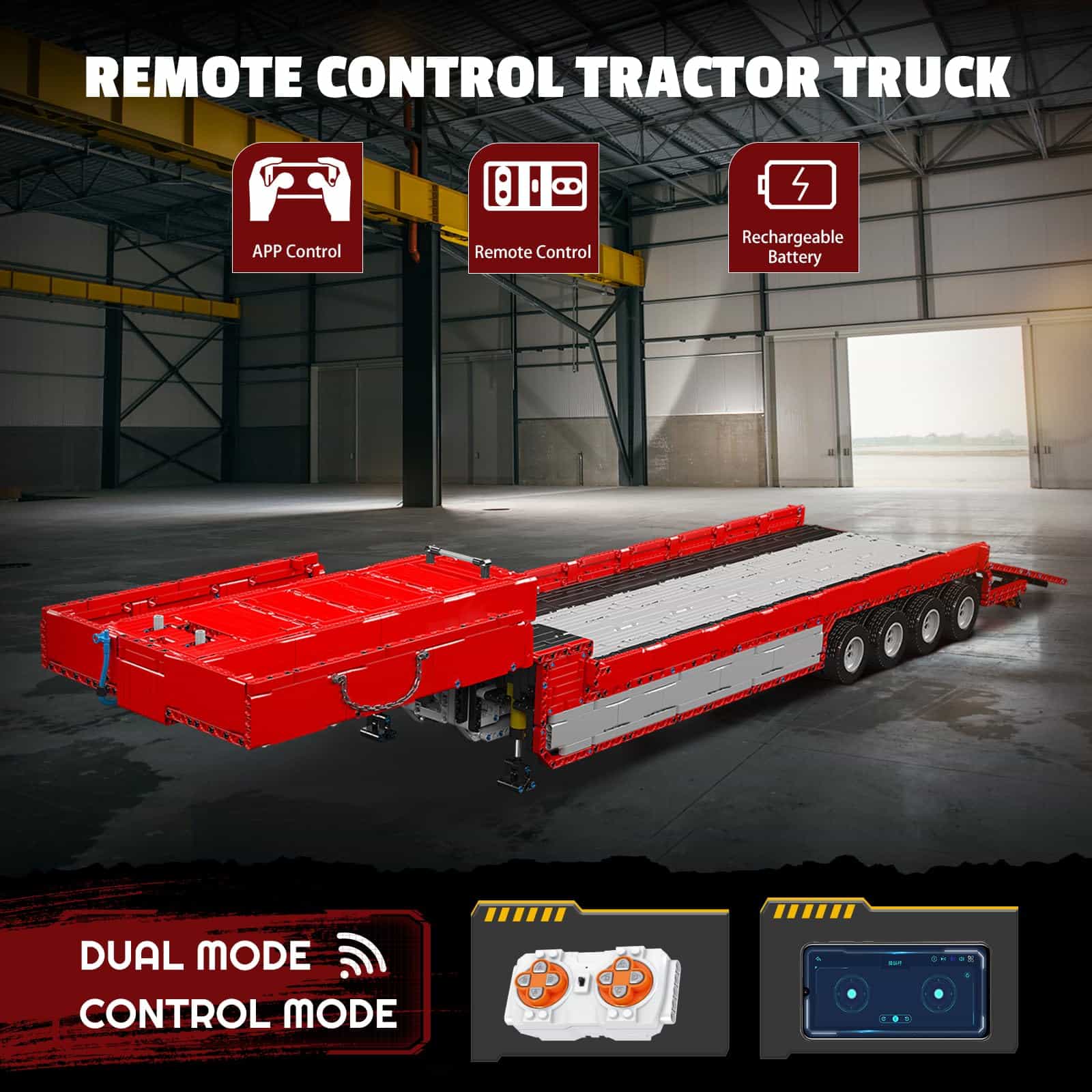 Mould King 19015T Trailer Truck Block Kits Model, Set de - Imagen 3