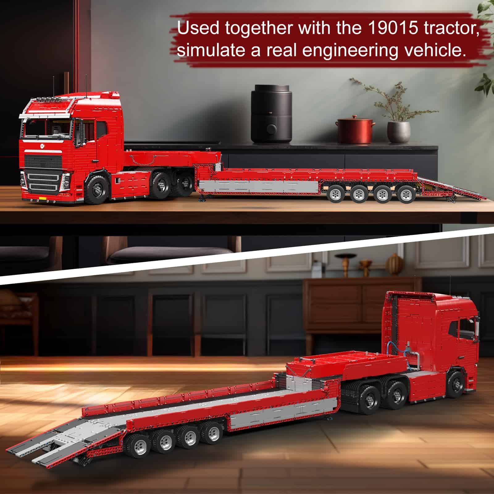 Mould King 19015T Trailer Truck Block Kits Model, Set de - Imagen 8