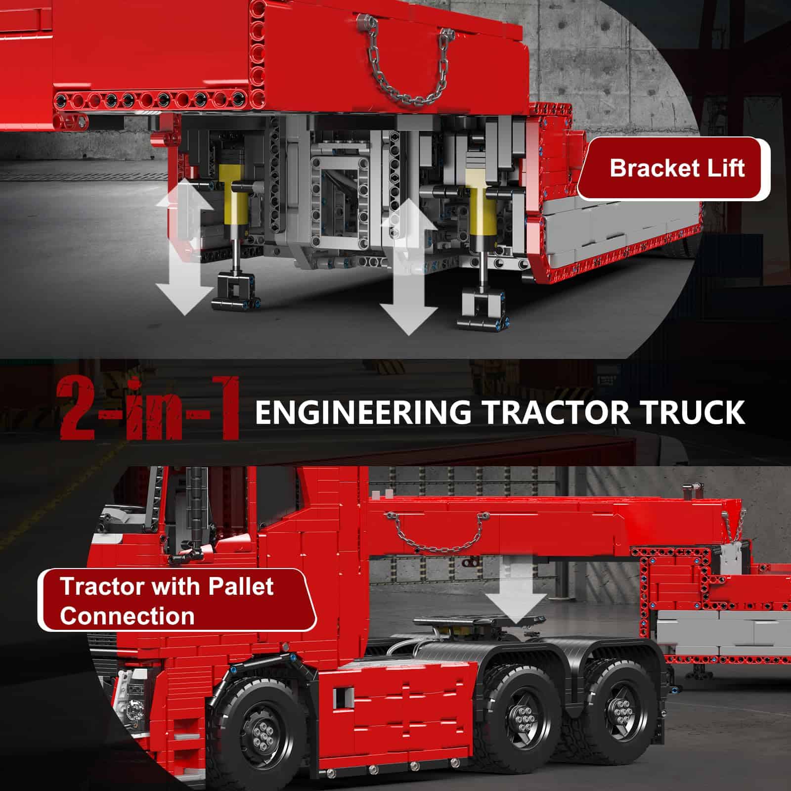 Mould King 19015T Trailer Truck Block Kits Model, Set de - Imagen 4