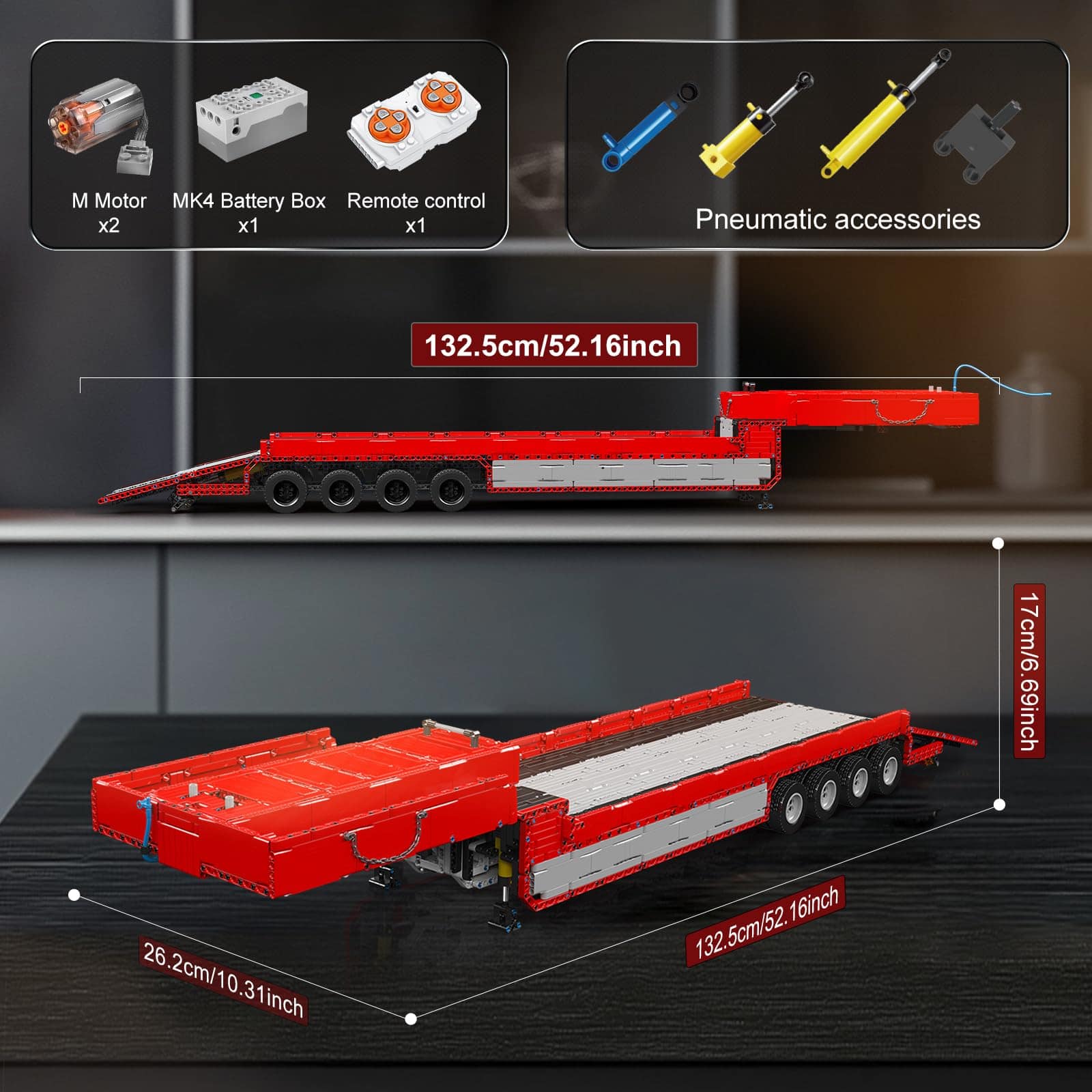 Mould King 19015T Trailer Truck Block Kits Model, Set de - Imagen 6