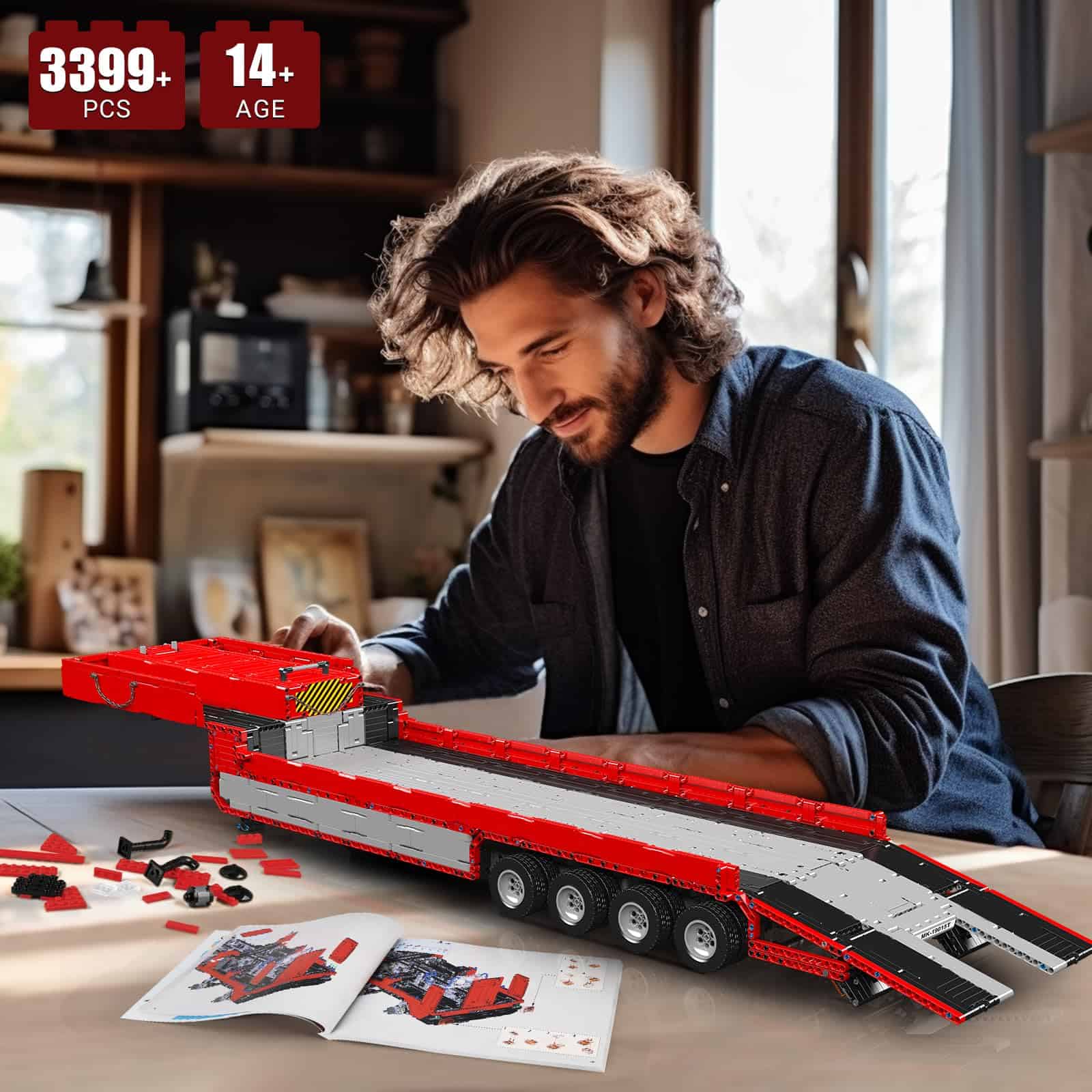 Mould King 19015T Trailer Truck Block Kits Model, Set de - Imagen 7