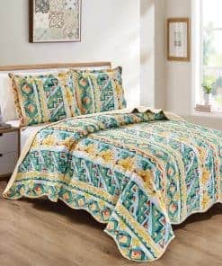 Juego de Edredón de Olas Oversized de 3 Piezas California